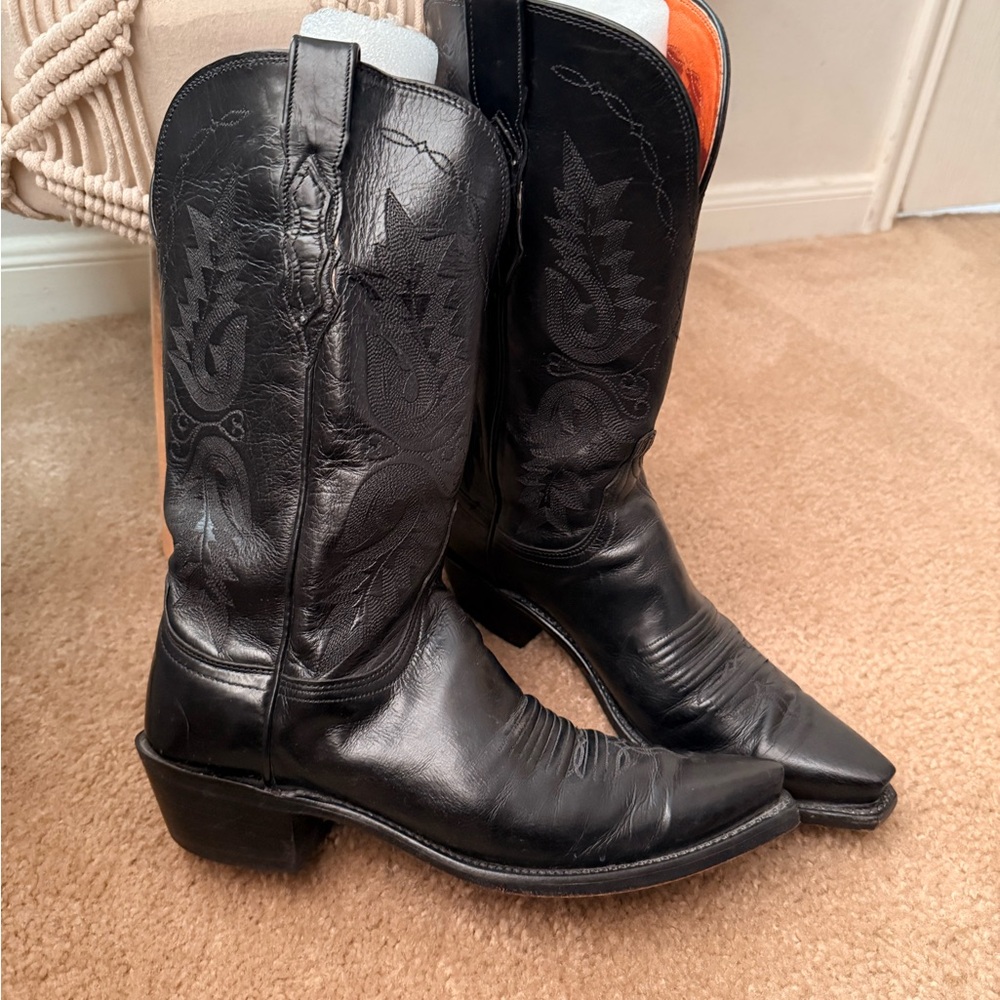 Lucchese Black Western Boots
